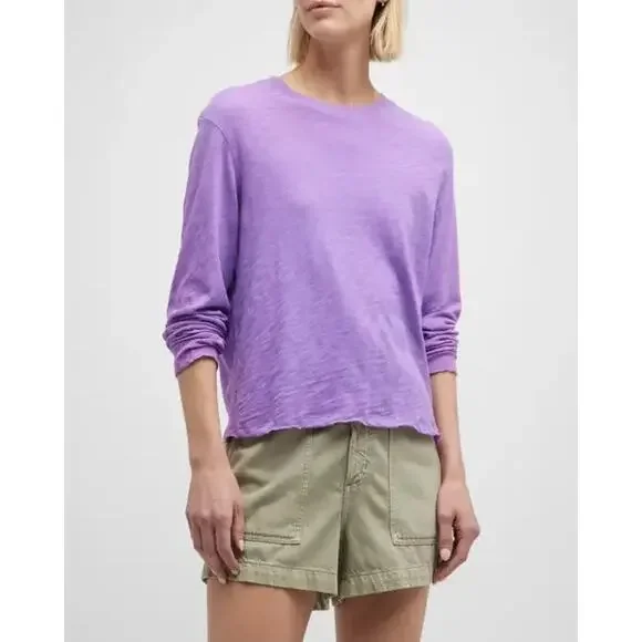 ATM | Long Sleeve Destroyed Cotton Tee - Picture 1 of 6